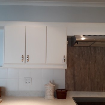 Built-in kitchen units, handmade. Simple in white